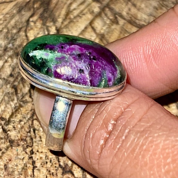 Saualpite Ruby Zoisite Statement Ring Size 8 - Picture 6 of 14